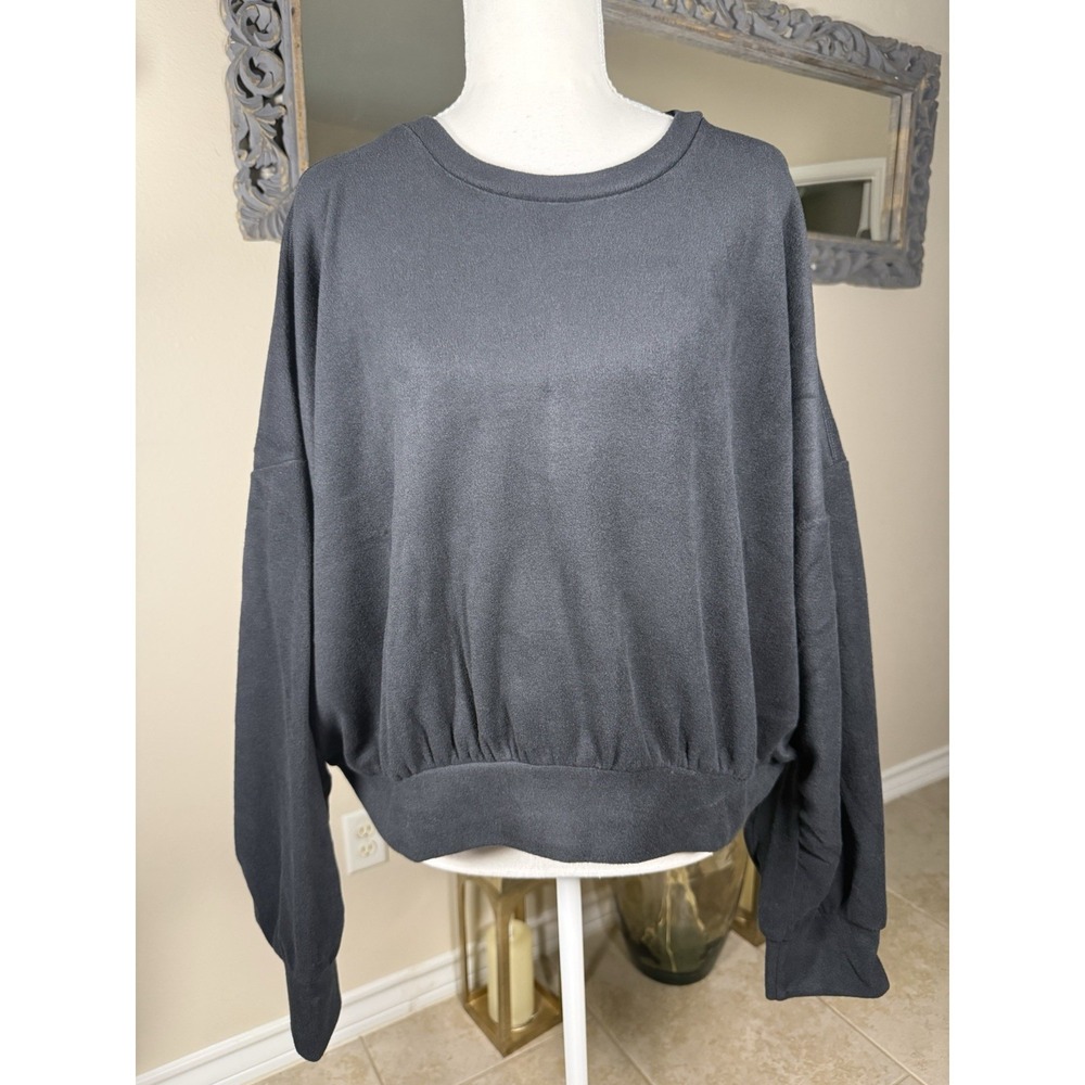 iDEOLOGY Black‎ Oversized Pullover Sweatshirt XXL NWT Long Sleeve Athleisure